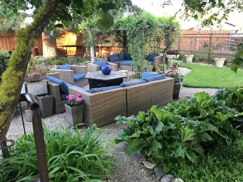 Outdoor sitting area and garden