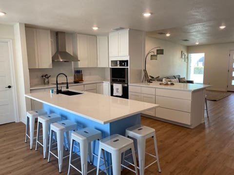 View from backdoor into kitchen.