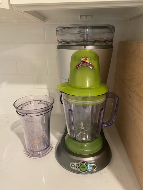 Margaritas anyone?  The instruction manual is in the cabinet above the blender.