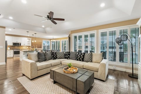 Our living room boasts the most comfortable modern furniture, so sit down with your family and friends, and watch some Netflix