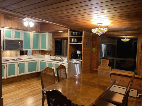 Improved lighting 9/7/2022, 4 down facing bulbs in the ceiling fan.