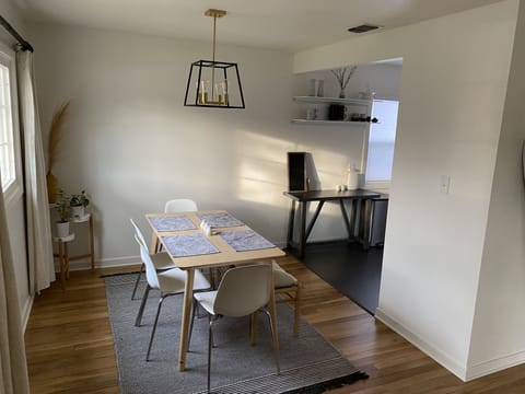 Open living/dining/kitchen areas with a comfortable flow