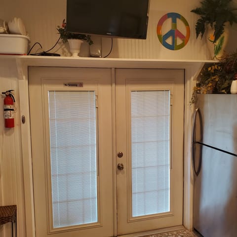 double french doors with built in shades