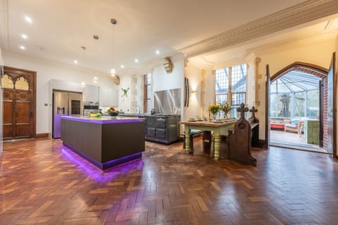 The Chapel, North Elmham: An open plan kitchen with dining area