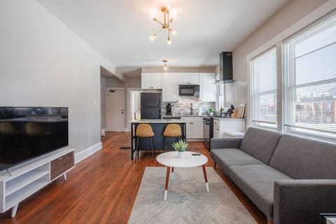 Bright, open living space and new kitchen