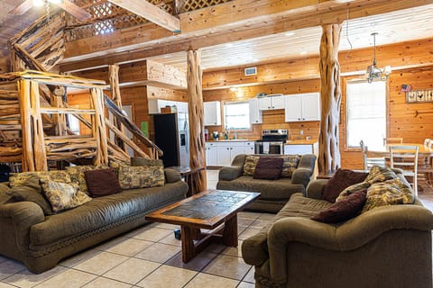 spacious living room, open to the kitchen