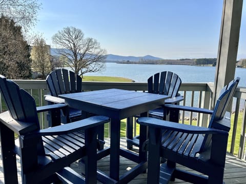 New table and chairs on front deck