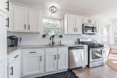Designed with groups in mind—fully equipped kitchen with gas stove, Keurig, and everything you need to cook and dine together. Bonus: private balcony with pool views!
