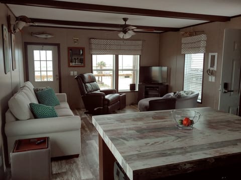 Living Room 40 inch Roku TV Access to Deck