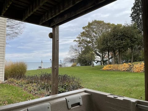 Lake views from the hot tub!