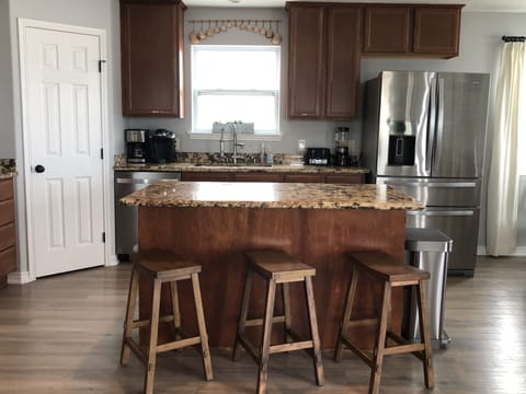 Kitchen is well-equipped with everything you need to cook.