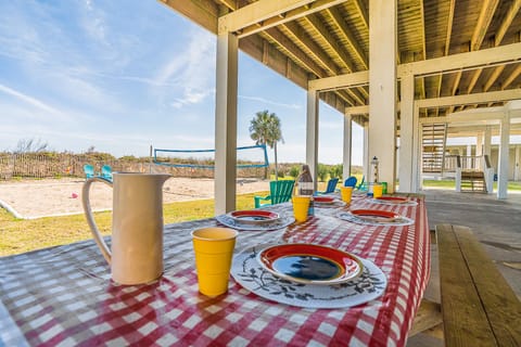 Have a picnic downstairs 