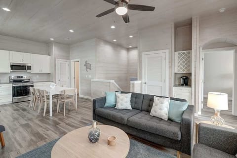 Open Living, Dining, and Kitchen. 
