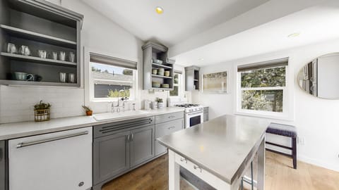 Lots of natural light in the kitchen area