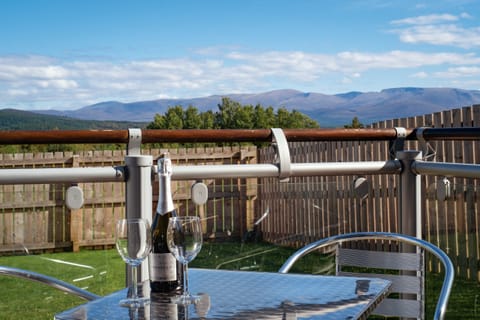 Take in the stunning view of The Cairngorms from the decking