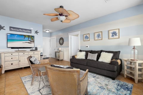 Living area has LED smart TV, wireless internet throughout & a queen sleeper sofa