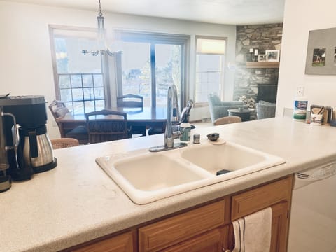 View from kitchen into dining room