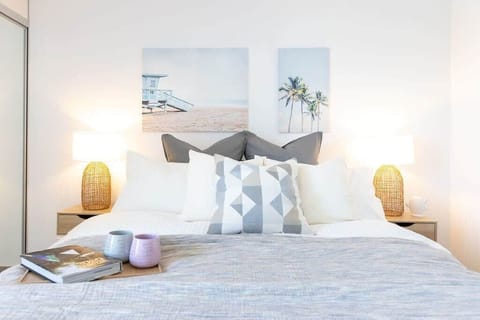 A double sized bed.