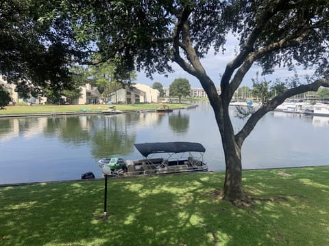 View from the balcony overlooking the marina and cove with bulkhead