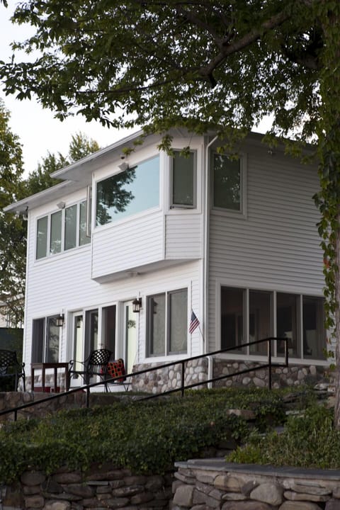 Lakeside of house - HUGE windows for excellent views!