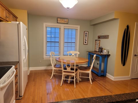 Eat-in kitchen and dry bar.