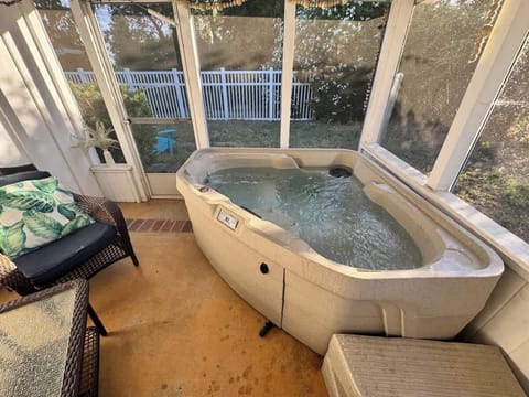 This two person hot tub is ready for relaxing. The test strips show if the water balance is correct. Plug it into the wall and set the temperature to about 100 a few hours before you plan to use for maximum enjoyment.