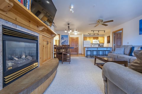 Gas Fireplace in Living Room to warm up next to