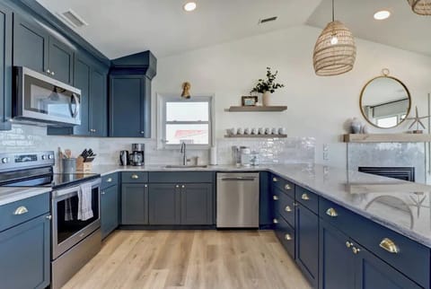 Fully remodeled, well-stocked kitchen makes cooking easy even with large groups.