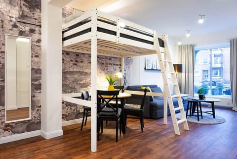 Bright living room with bunk bed