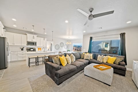 Living, Kitchen & Dining area.  