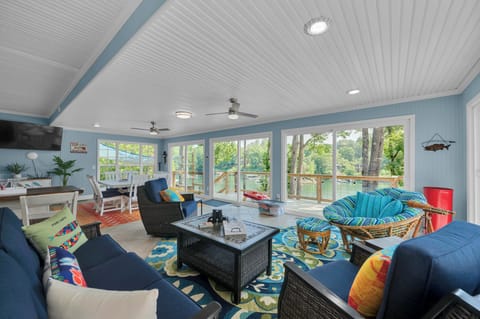 Sunroom's comfy gathering area 