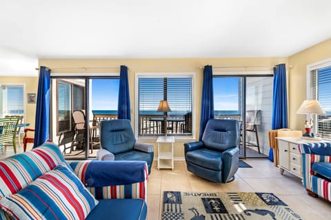 View - Nothing but Beach Out the Two Siding Doors in the Living Room