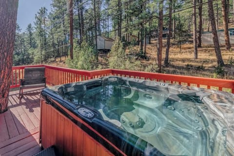 Soak under the stars in your private hot tub.