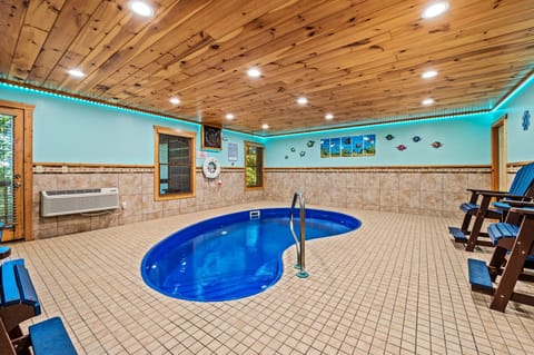 Relax by the Private Indoor Heated Pool with your favorite drink! Have fun setting the mood with the multicolor LED String Lights!