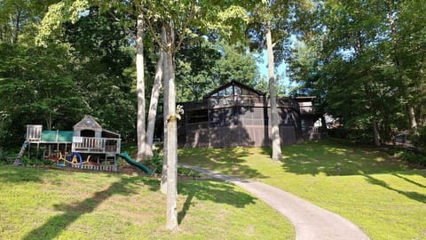 Easy slope from your dock to the home.