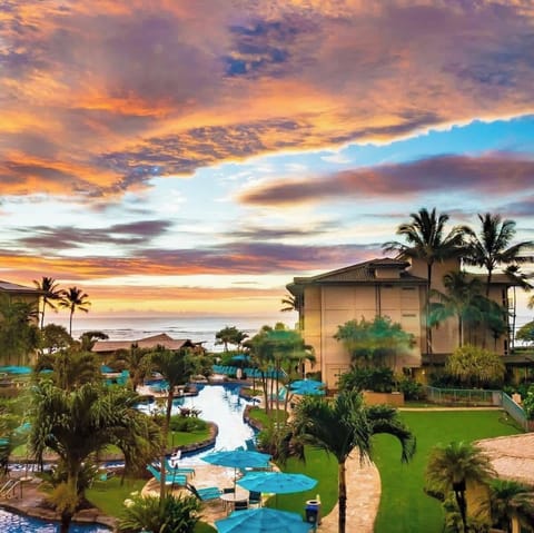 Golden hour magic from your lanai with pool & ocean views