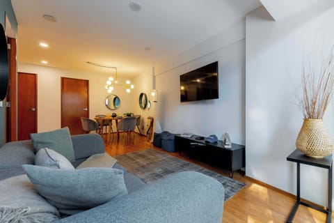 Relax in style with our equipped living area.


