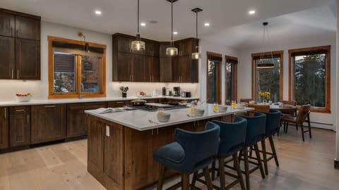 Gourmet kitchen with bar seating