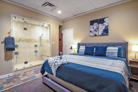 Romantic Double Shower with King Size Bed