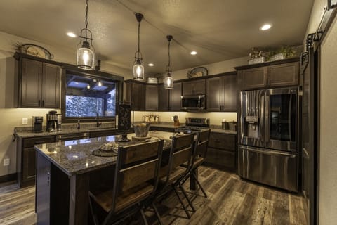 Spacious kitchen includes smart appliances