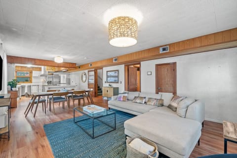 Living room in large open concept living area.
