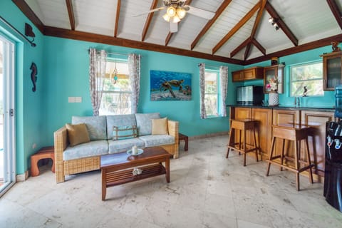 Villa, Private Pool, Beachfront | Living area | 40-inch Smart TV with cable channels, TV, DVD player