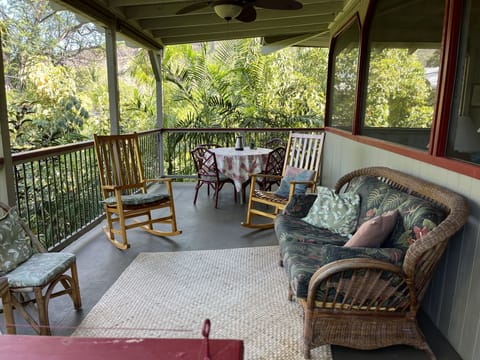 Lanai and living area are elevated to catch the breeze.