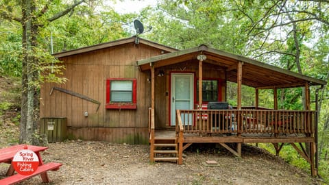 Maple Cabin is the closest cabin to the river and has beds for 6 adults and 1 infant. 