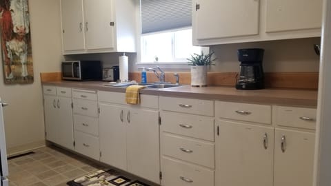 Large kitchen with all you need to prepare meals