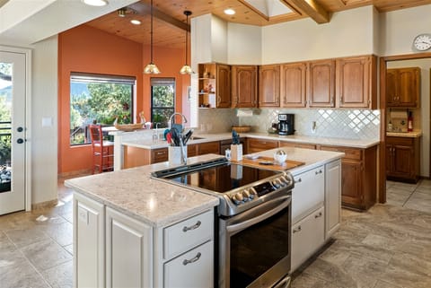 The kitchen is fully equipped and well appointed