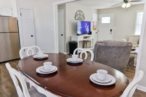 View from kitchen table into the living room.