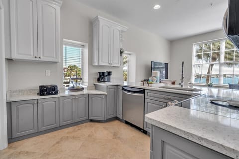 The kitchen is meticulously equipped with all the essential items and supplies you'll need. 