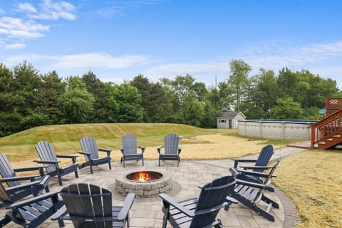 20 foot round fire pit area