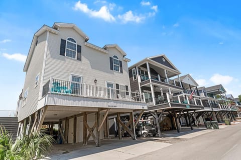 Spacious elevated beach house with covered deck and ocean views